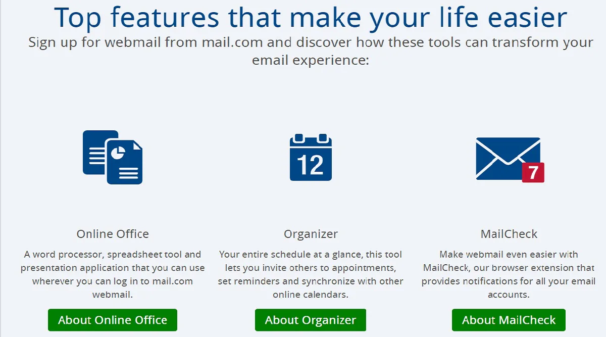 beneficios de Mail.com