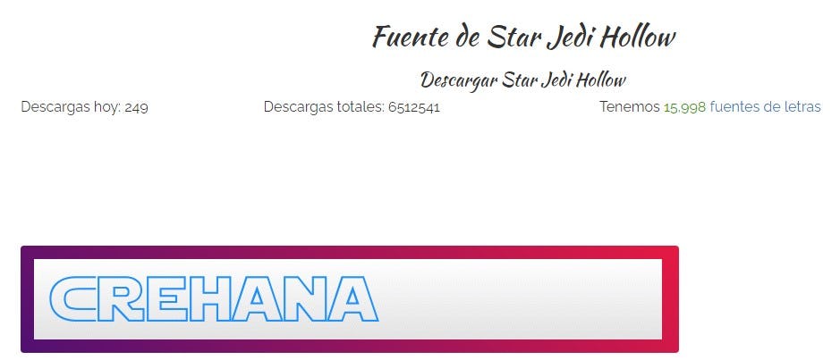 Fuente Star Jedi hollow