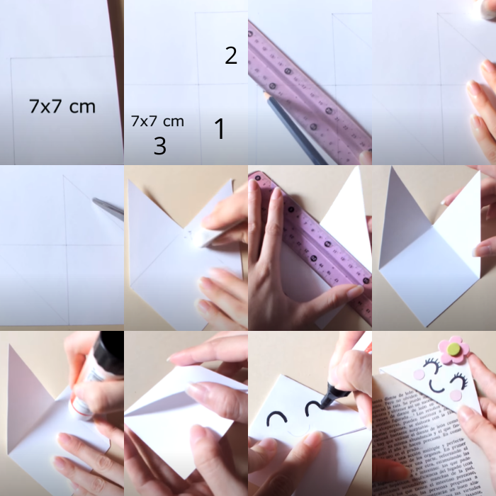 Origami para niños: separadores para libros paso a paso