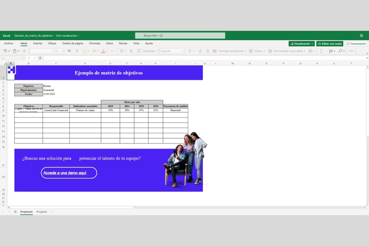 matriz de objetivos para una capacitación presencial