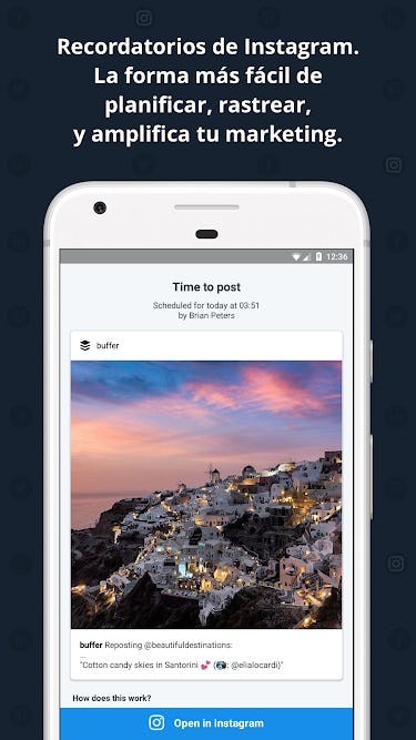 celular con aplicación buffer