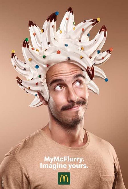 Ejemplo de metáforas visuales McFlurry de McDonalds