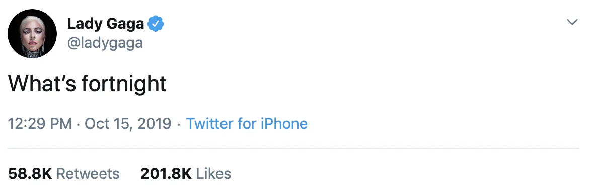 Lady Gaga Tweet