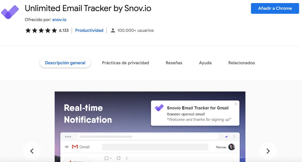 extensión de Google Unlimited Email Tracker