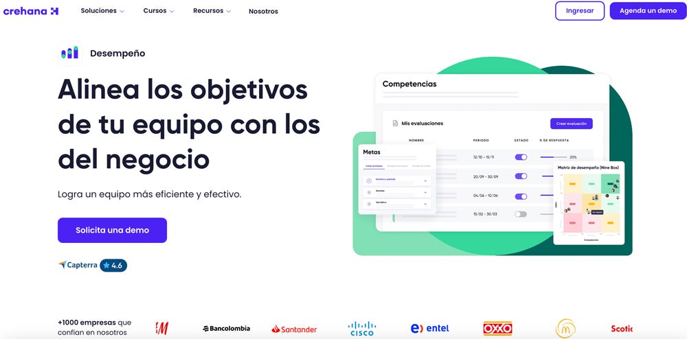 plataforma Desempeño de Crehana