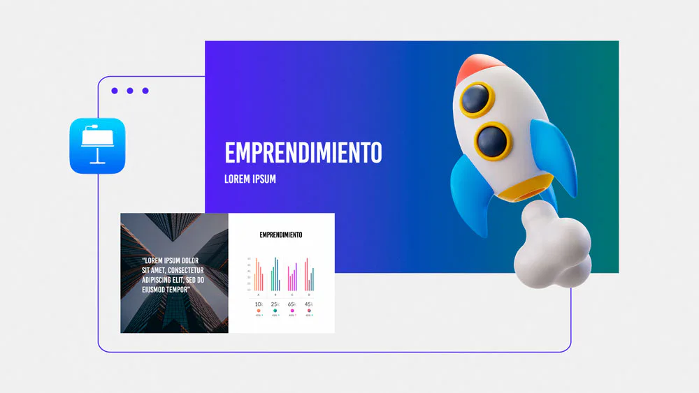 Vista previa plantilla para emprendimientos en keynote