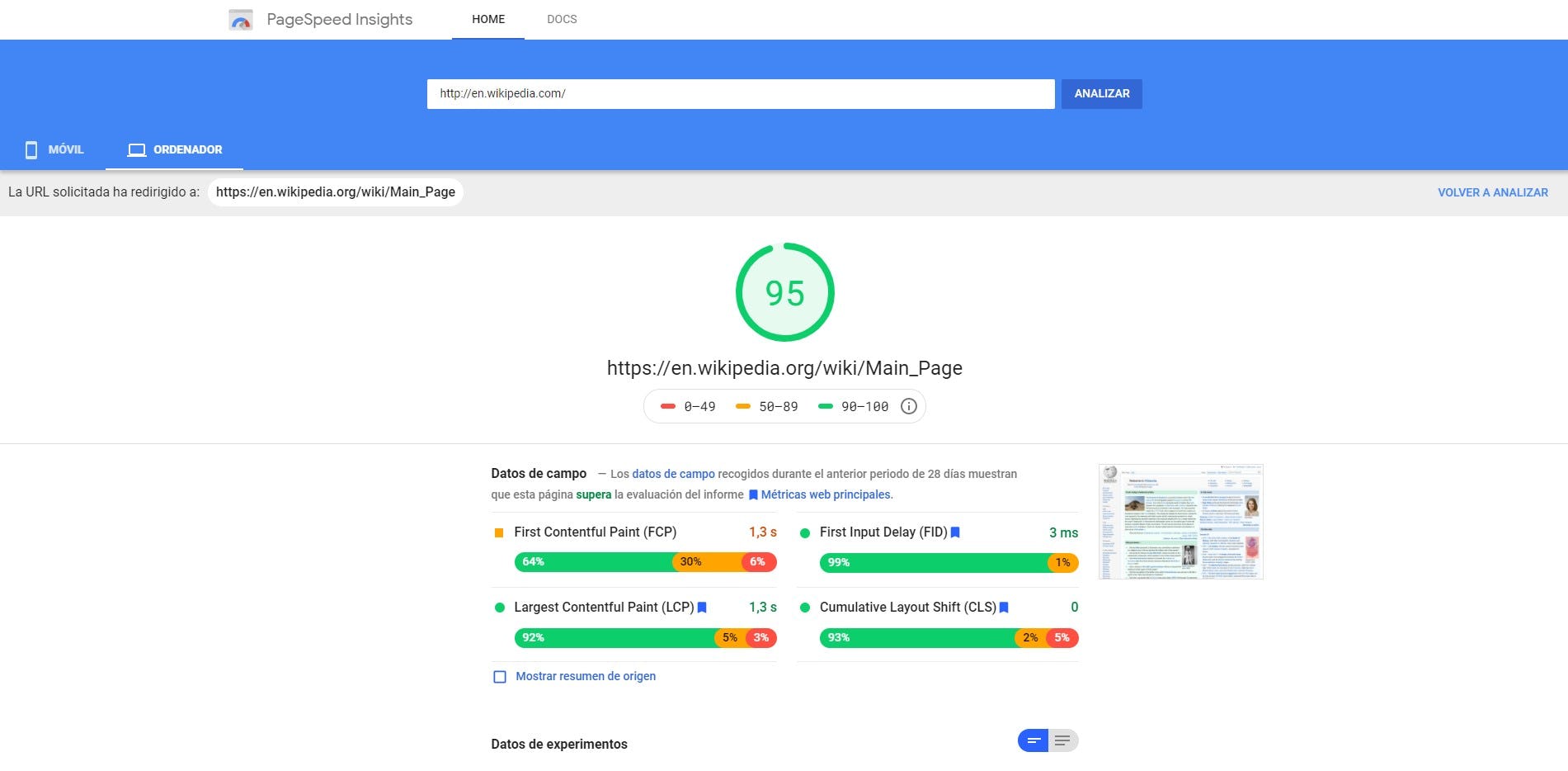 PageSpeed Insights de Google