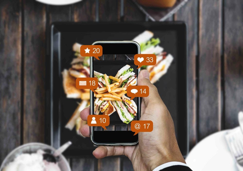 interacciones en publicaciones de comida en Instagram