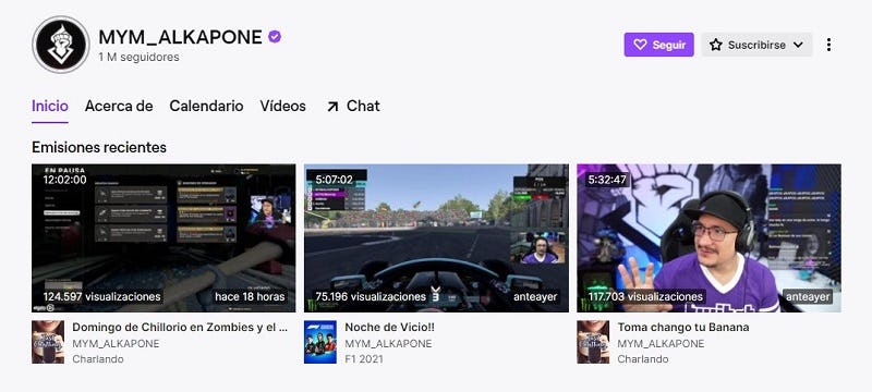 Cana de Alkapone en Twitch