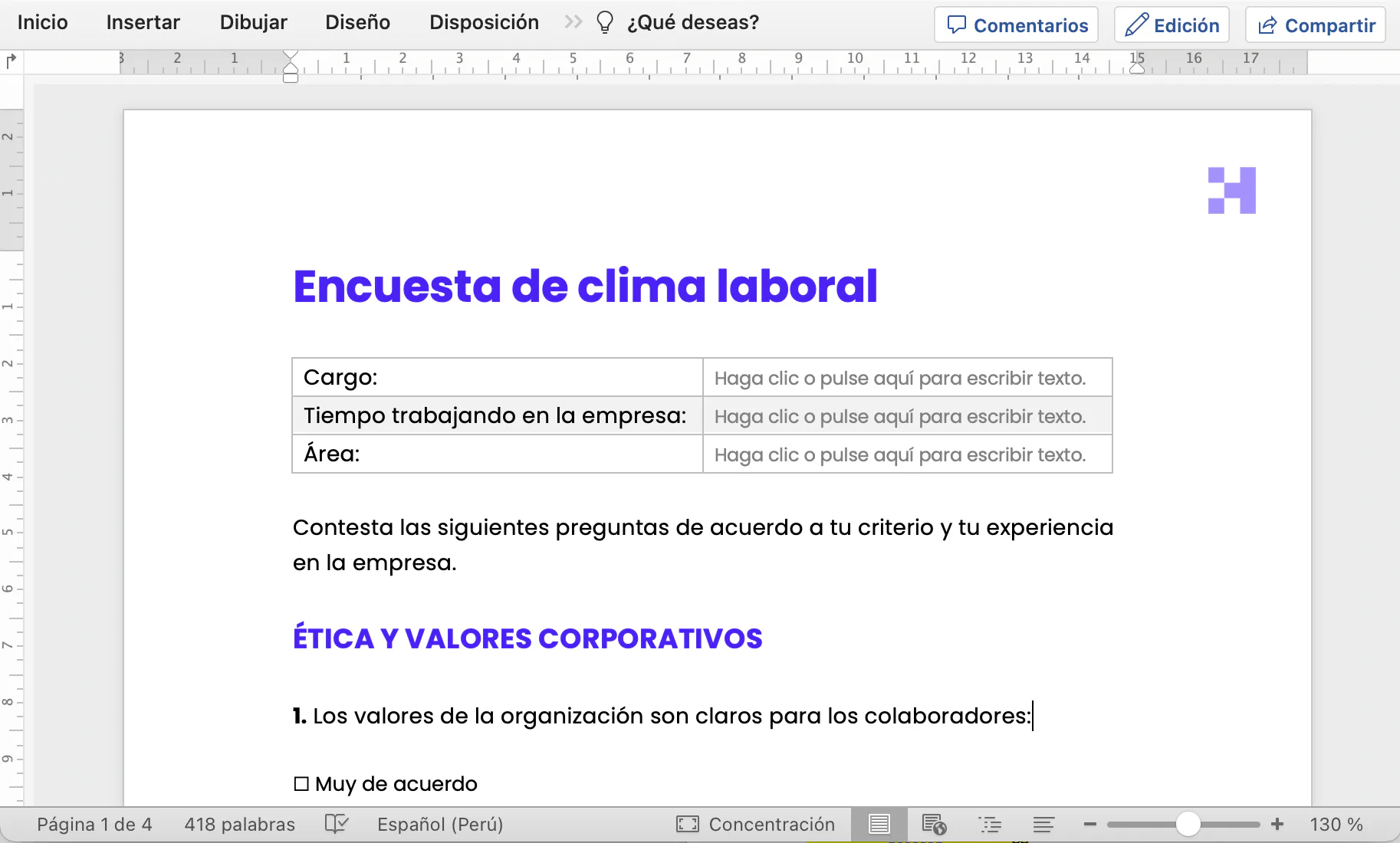 encuesta de clima laboral