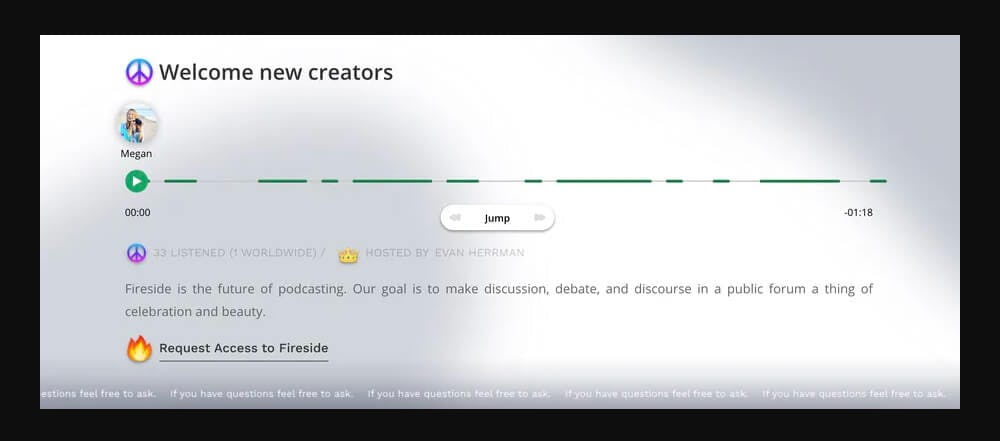 Audios guardados fireside chat