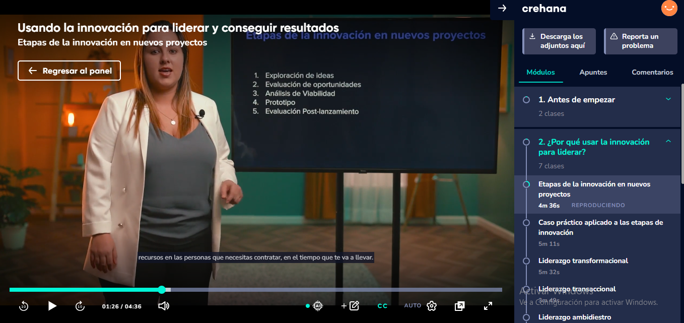 curso de innovación en crehana