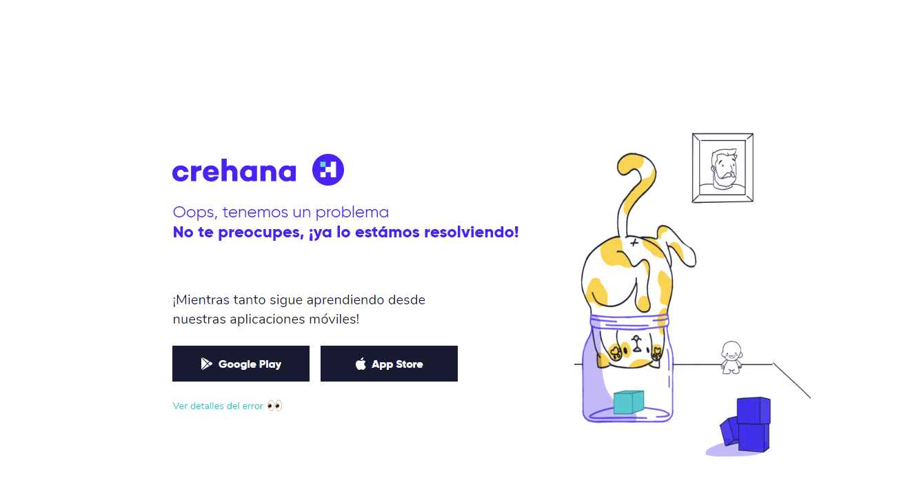 crehana mensaje de error