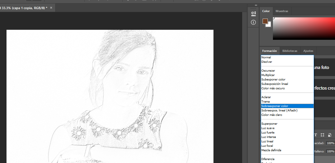 convertir foto a dibujo en photoshop