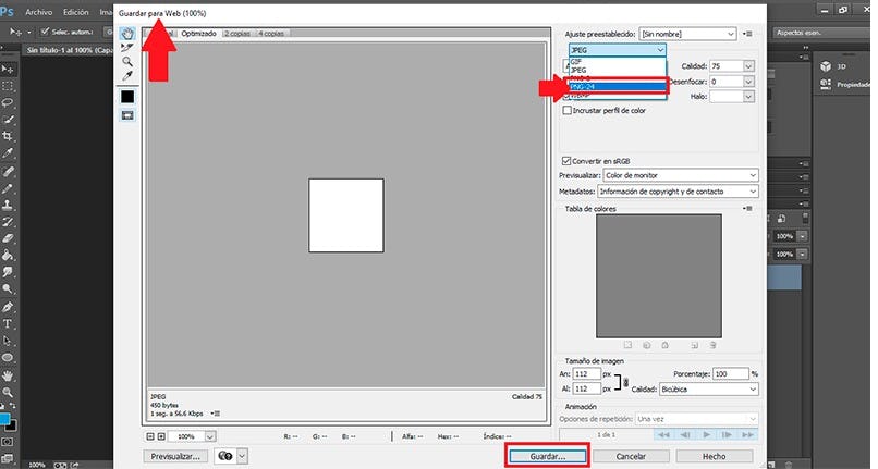 guardar imagen de emote en Adobe Photoshop
