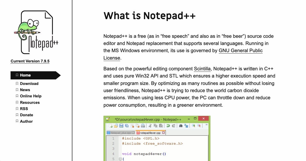Editor HTML Notepad++