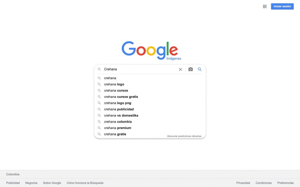 apariencia de buscador en Google Images