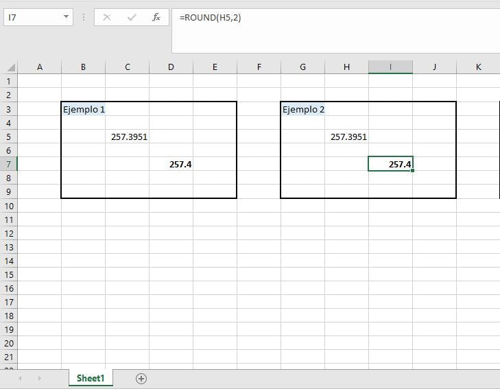 funcion redondear ejercicio